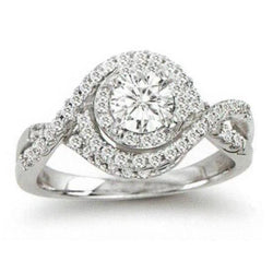 Diamant taille Taille Ronde Bague Sertie Halo 2,25 carats – Or