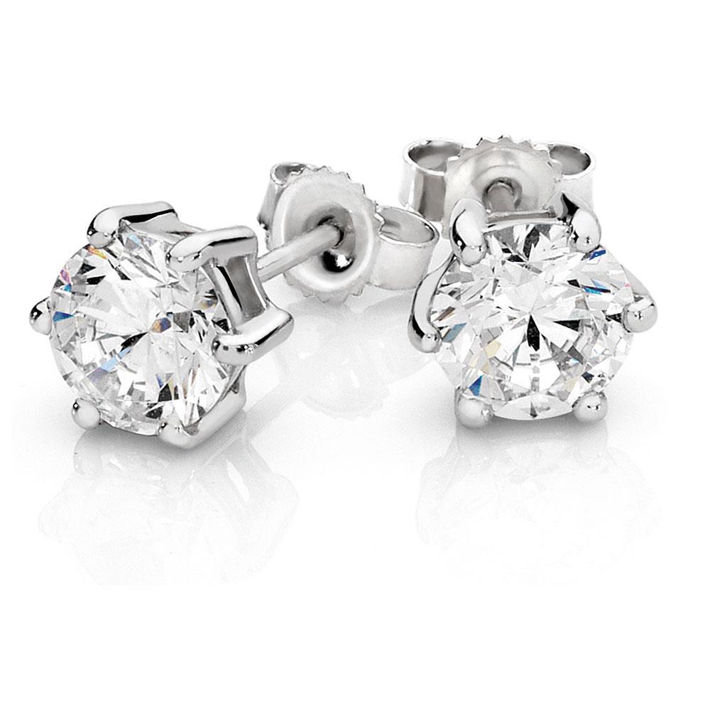 Taille Brillant Diamant bague en Or Blanc 14 Carats – vue principale
