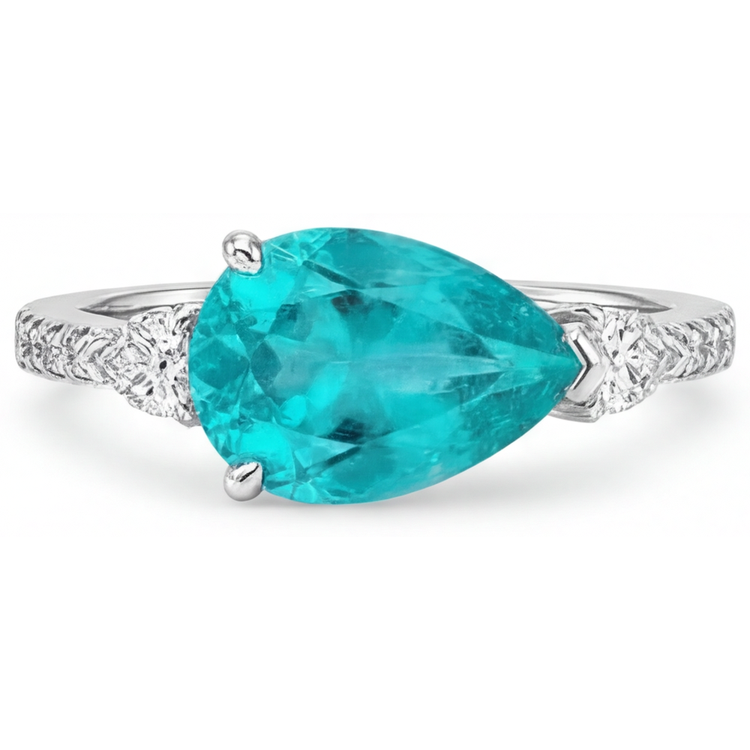 Tourmaline Paraiba Bague avec Gemme – vue principale