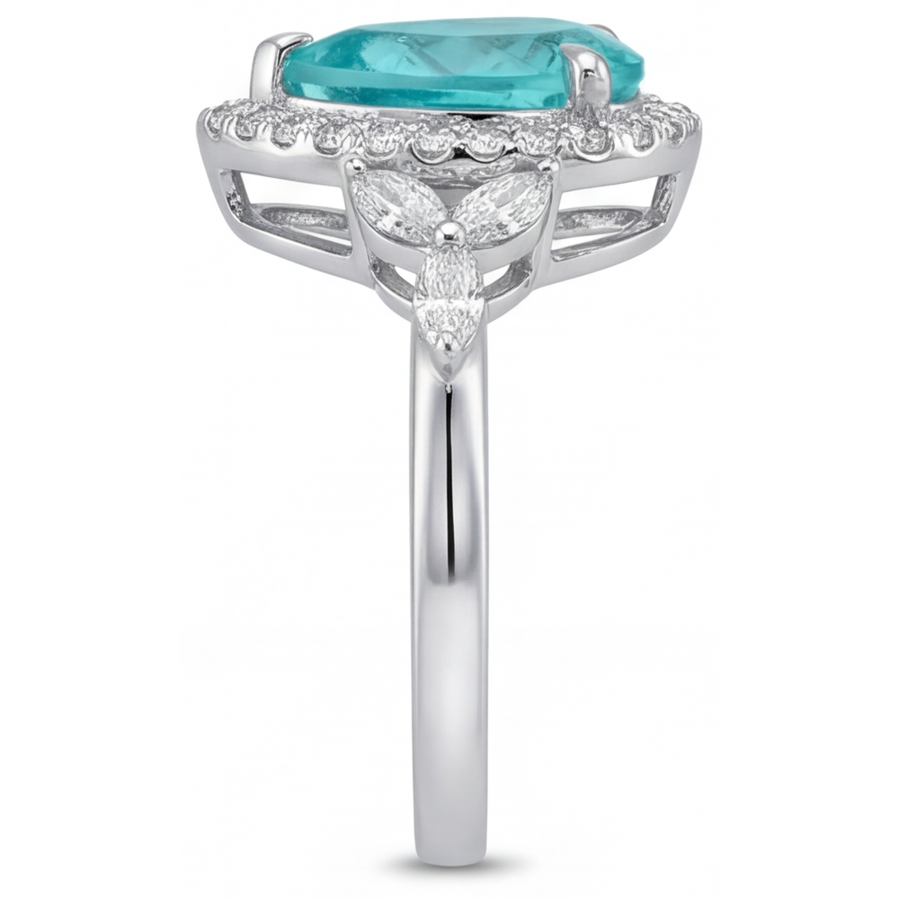 Tourmaline Paraiba Bague avec Gemme – vue de profil
