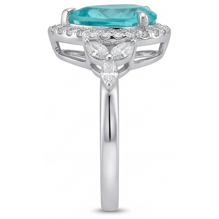 Tourmaline Paraiba Bague avec Gemme – vue de profil