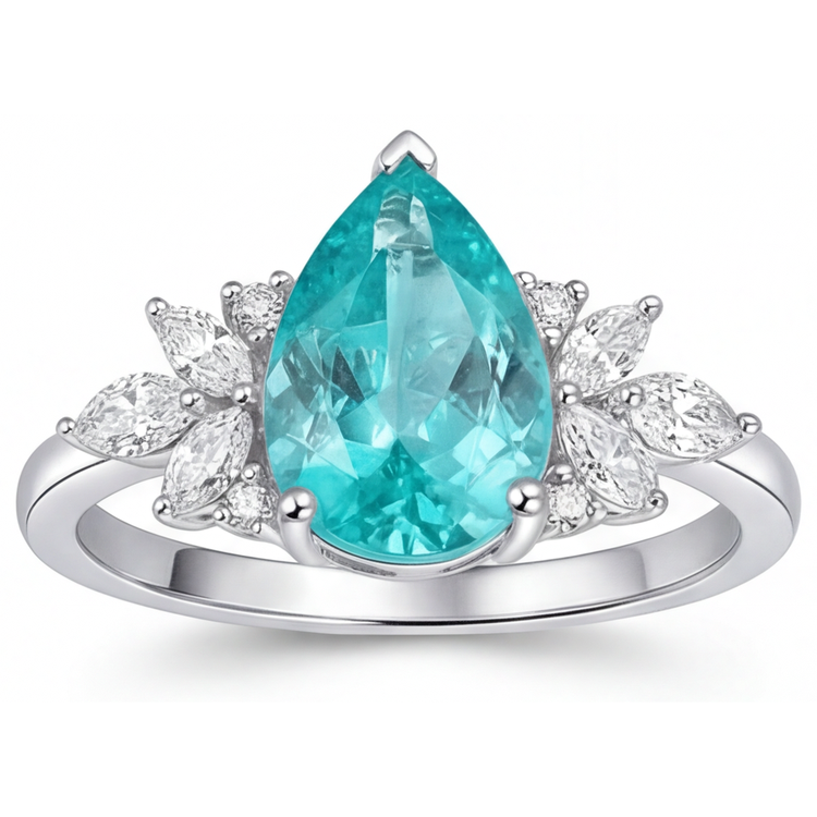 Fait à la main Bague avec Gemme 3 carats – vue de face