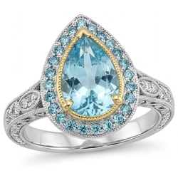 Tourmaline Paraiba Pureté VVS Bague de Fiançailles Halo – 2,25