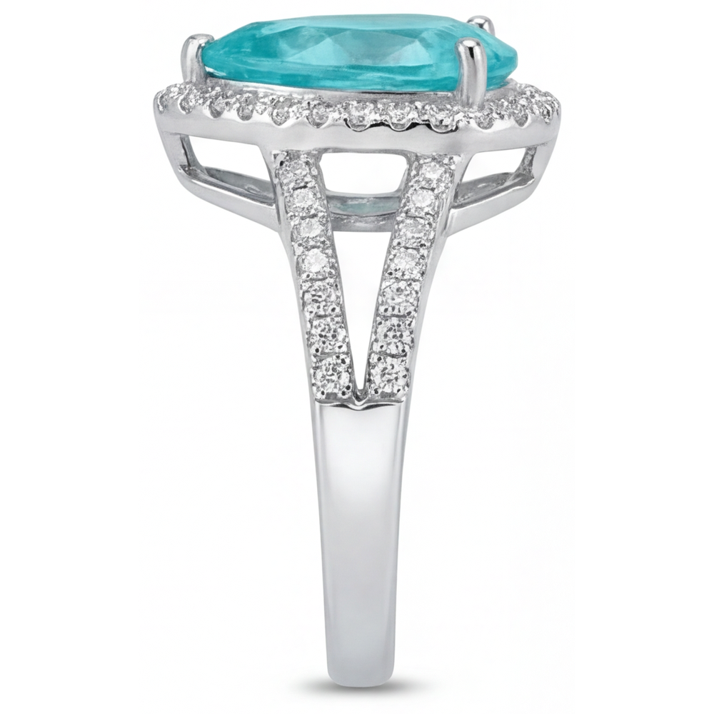 Fin Bague de Fiançailles Halo 2,75 carats – vue de dessus