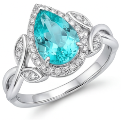 Tourmaline Paraiba VVS Bague de Fiançailles Halo – 3,25 carats