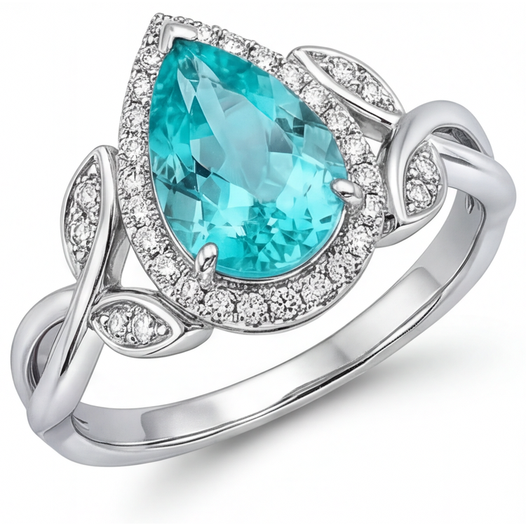 Artisanal Bague de Fiançailles Halo 3,25 carats – vue de côté