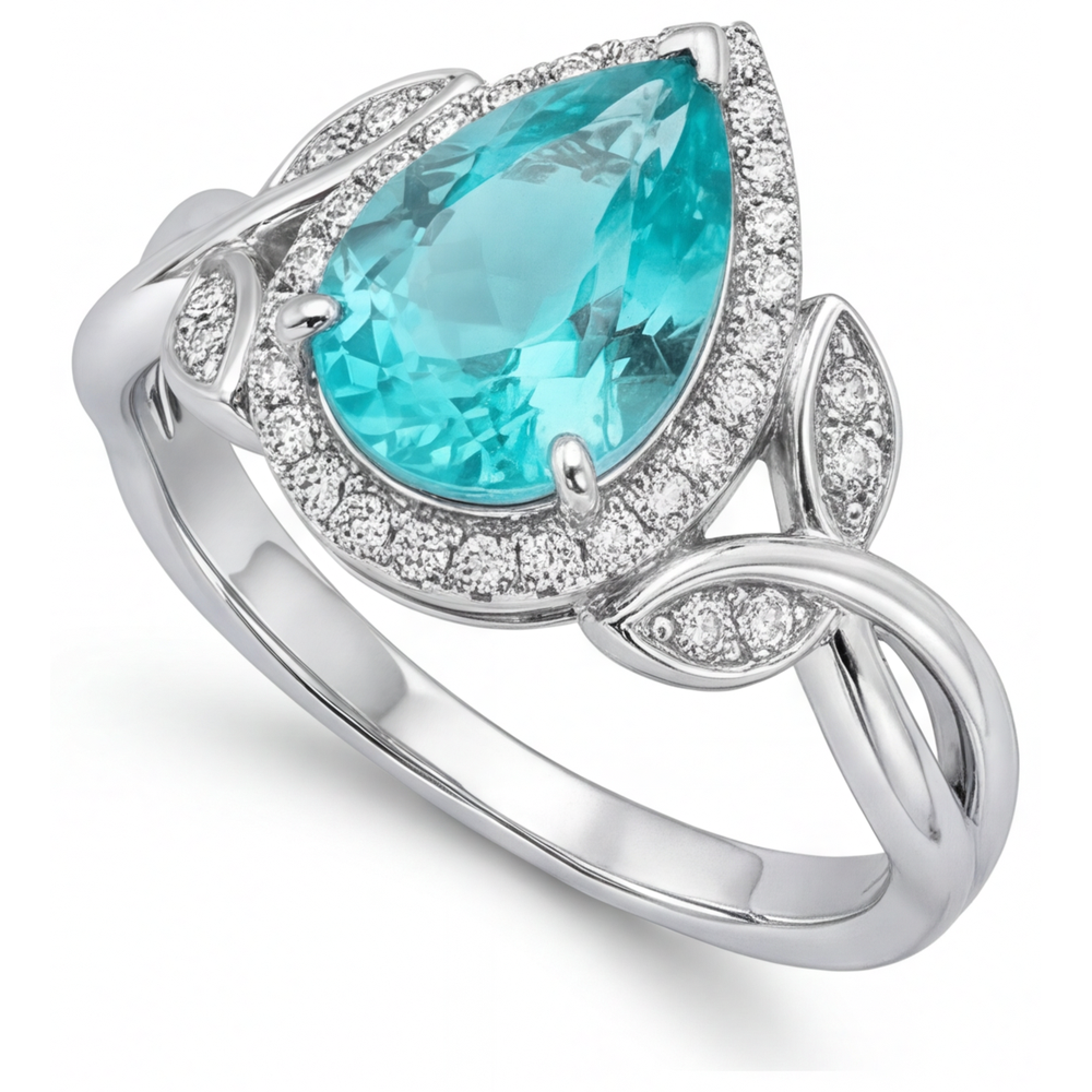 Artisanal Bague de Fiançailles Halo 3,25 carats – vue d'angle