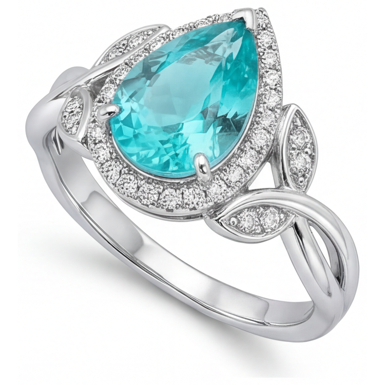 Artisanal Bague de Fiançailles Halo 3,25 carats – vue d'angle