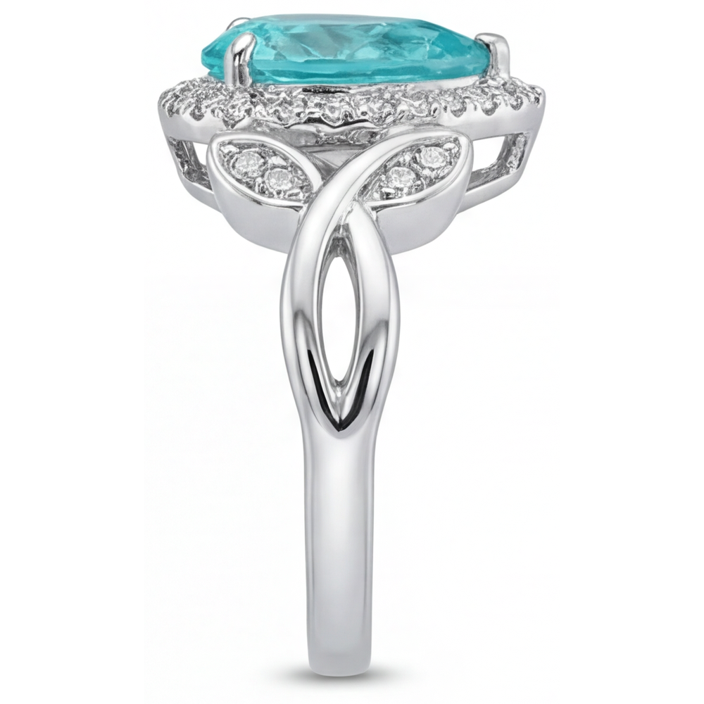 Artisanal Bague de Fiançailles Halo 3,25 carats – vue de dessus