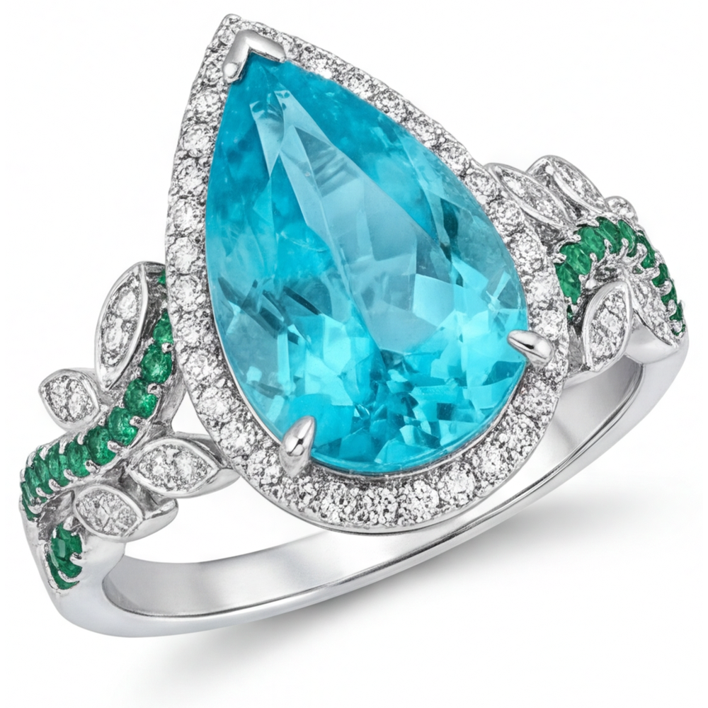 Artisanal Bague de Fiançailles Halo 5,75 carats – vue principale