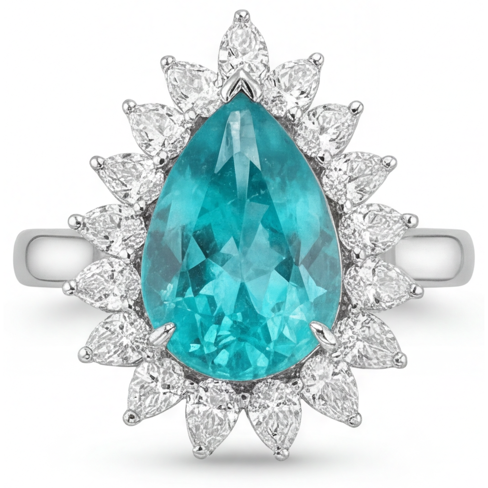 Raffiné Bague de Fiançailles Halo 5 carats – vue de face