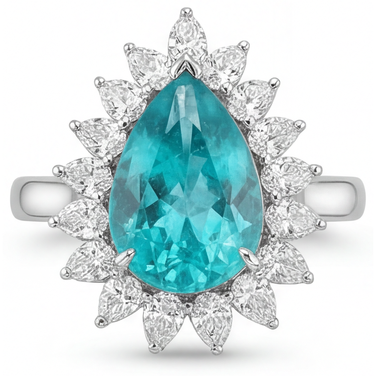 Raffiné Bague de Fiançailles Halo 5 carats – vue de face