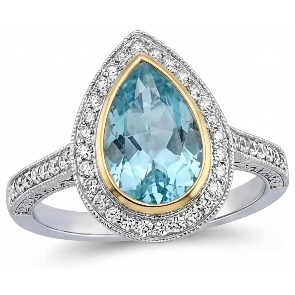 Brillant Bague Halo 1,75 carats – vue de face