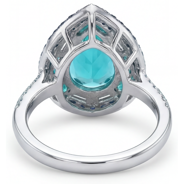 Éblouissant Bague Pierre de Couleur 9 carats – vue de profil