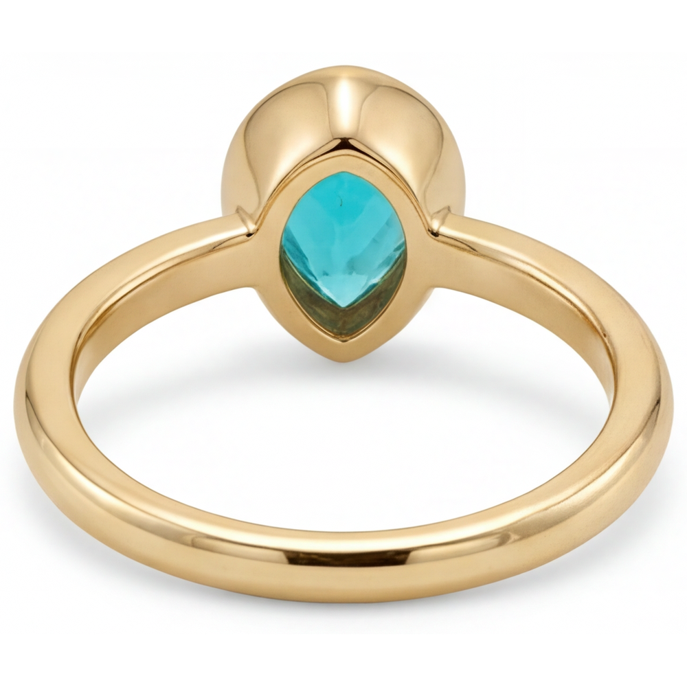 Élégant Tourmaline Paraiba Bague Pierre Précieuse 1,25 carats – vue arrière