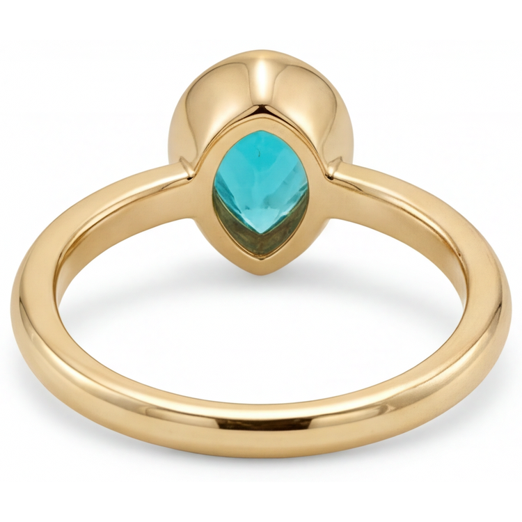Élégant Tourmaline Paraiba Bague Pierre Précieuse 1,25 carats – vue arrière