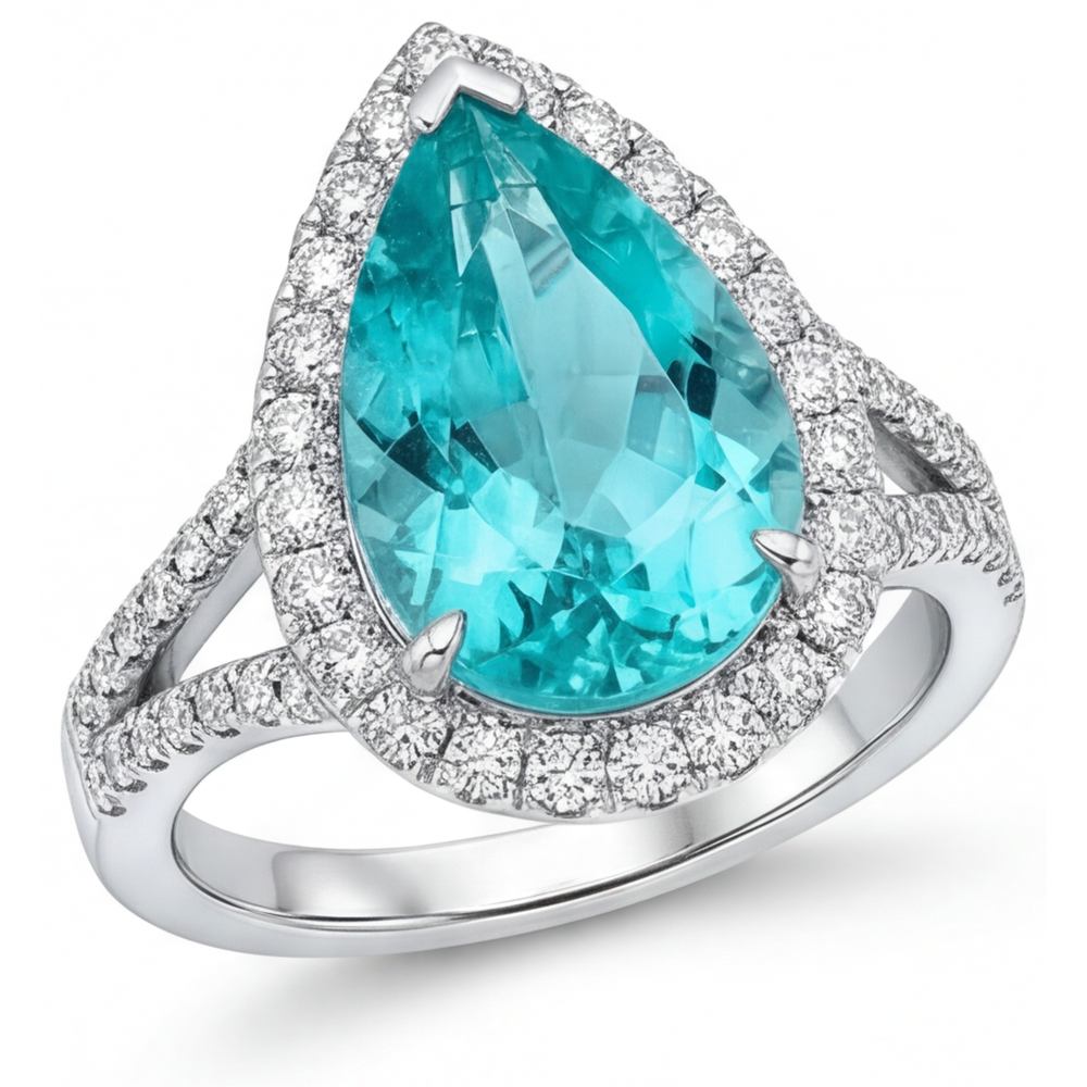 Exquis Bague Sertie Halo 5,25 carats – vue principale