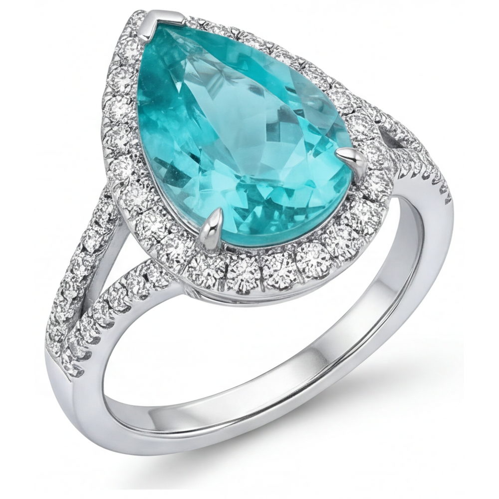 Exquis Bague Sertie Halo 5,25 carats – vue d'angle