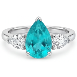 Sur mesure VVS Tourmaline Paraiba Bague Trois Pierres – 2 carats
