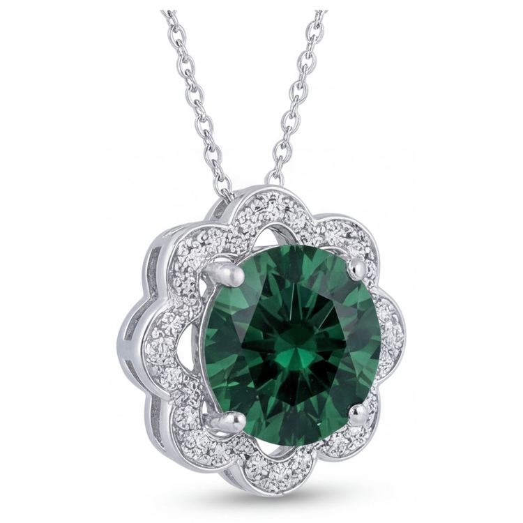 Tourmaline Pendentif Pierre Précieuse 2,25-carats Or Blanc 14 Carats – vue de face