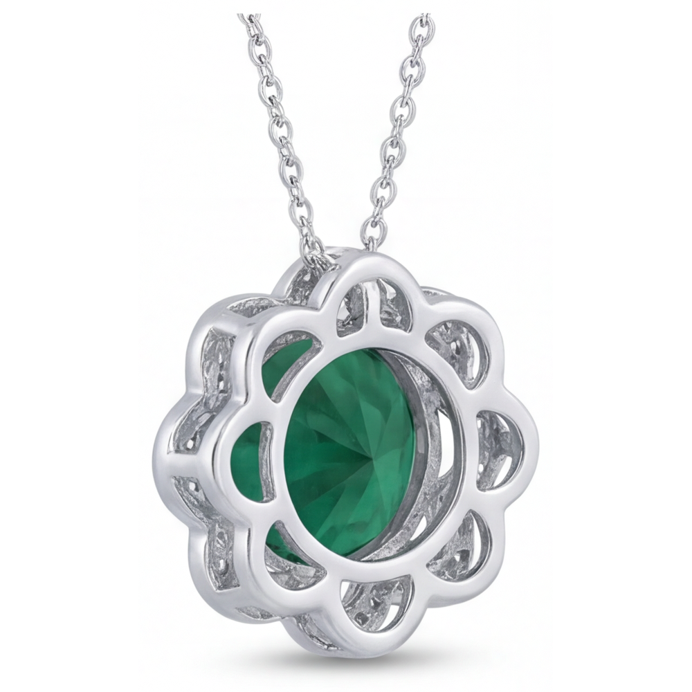 Tourmaline Pendentif Pierre Précieuse 2,25 carats Or Blanc 14 Carats – vue de profil