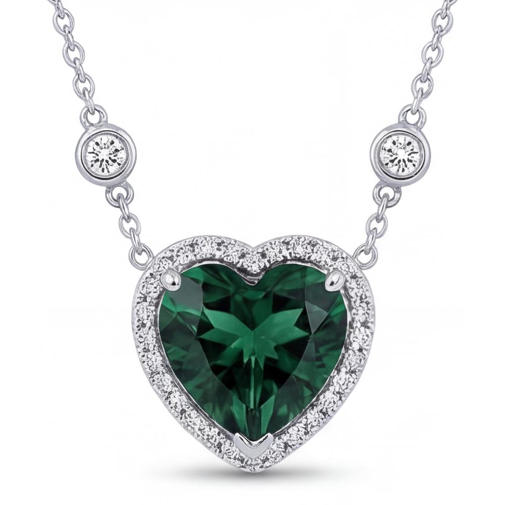 Tourmaline Pendentif Pierre Précieuse 2,75-carats Or Blanc 14 Carats – vue principale