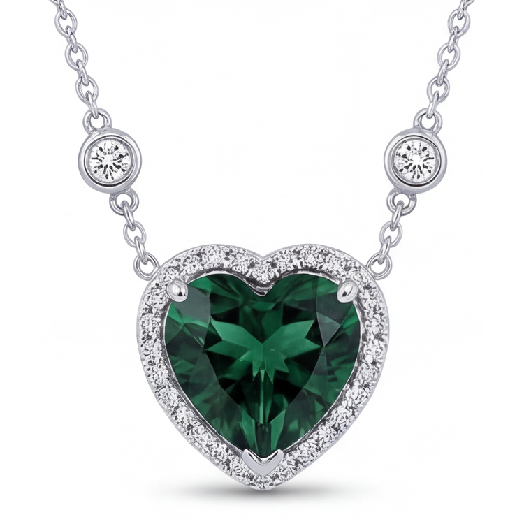 Tourmaline Pendentif Pierre Précieuse 2,75-carats Or Blanc 14 Carats – vue principale