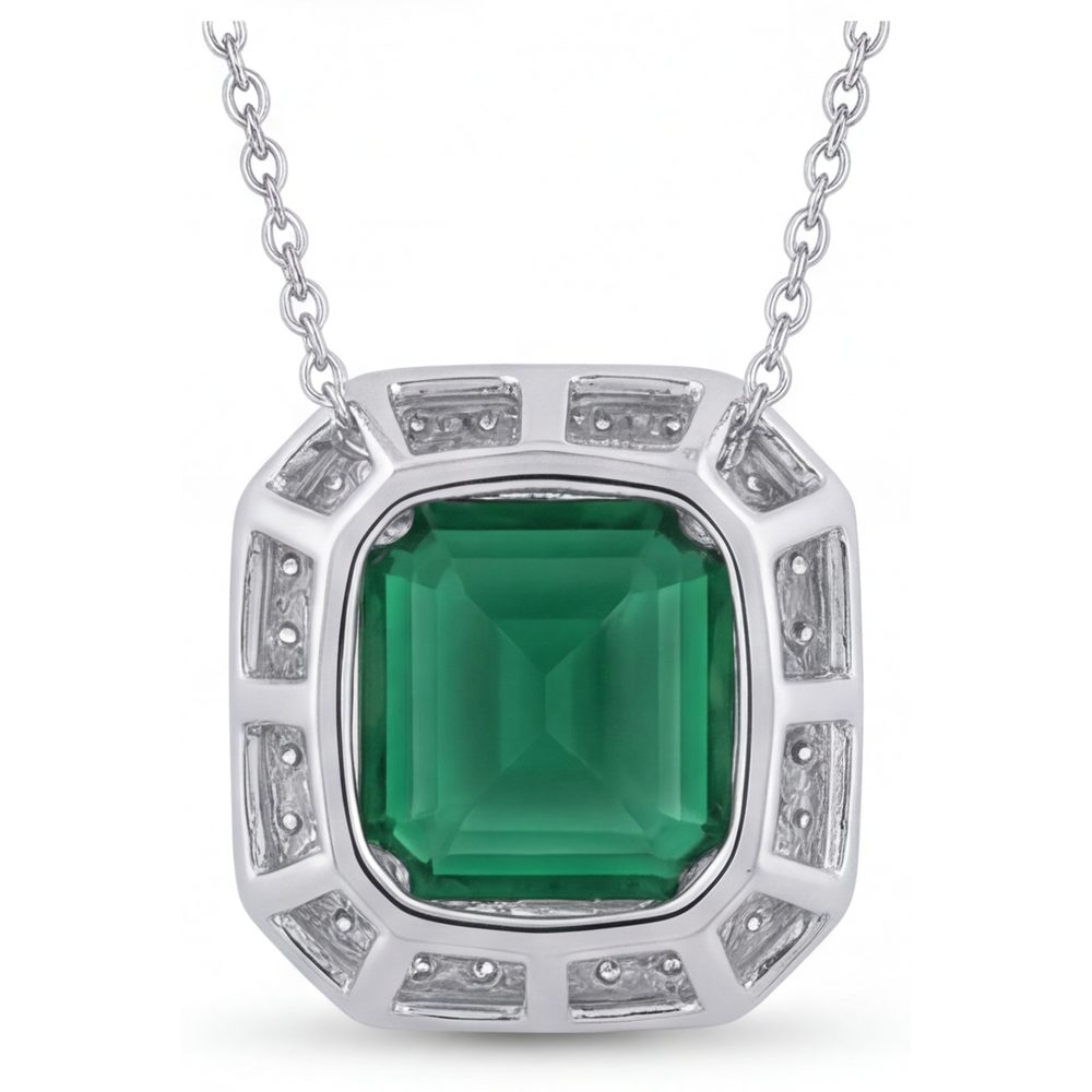 Tourmaline Pendentif Pierre Précieuse 3,50-carats Or Blanc 14 Carats – vue de profil