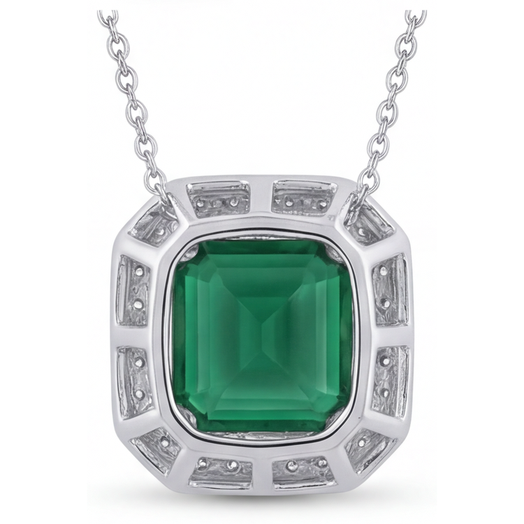 Tourmaline Pendentif Pierre Précieuse 3,50-carats Or Blanc 14 Carats – vue de profil
