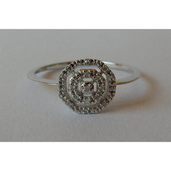 Bague Sertie Halo Or Rose 14 Carats – Diamant Taille Ronde 0,50