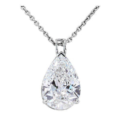 Collier Pendentif Or Blanc 14 Carats – Diamant Taille Poire 2