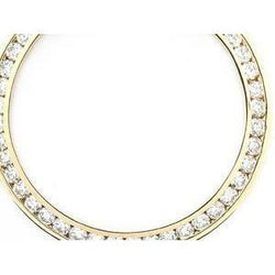 Lunette ronde personnalisée en or jaune 14K de 1,75 carat pour tous les modèles de montres Rolex Date