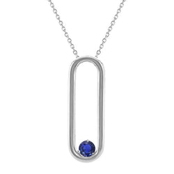 0.50 quilates Solitaire Pendentif Ouvert Saphir Sri Lanka Rond Or Blanc