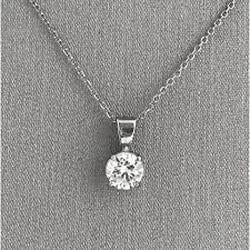 Pendentif collier diamant solitaire taille ronde 0.7 ct - HarryChadEnt.FR