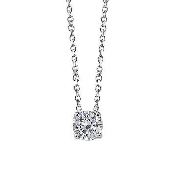 0.75 carats diamant taille ronde femmes collier pendentif or blanc 14 carats - HarryChadEnt.FR
