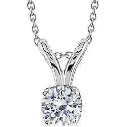 1 carat diamant Coupe Ronde collier pendentif en or massif bijoux fins
