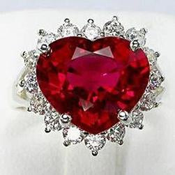 10.75 carats en forme de coeur rouge rubis Aaa avec bague en diamant - HarryChadEnt.FR