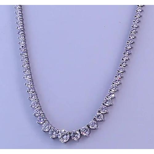 14.65 carats collier femme diamant rond or blanc 14k