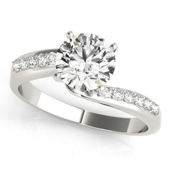 1.20 carats diamant rond bague de mariage bijoux solitaire avec des accents