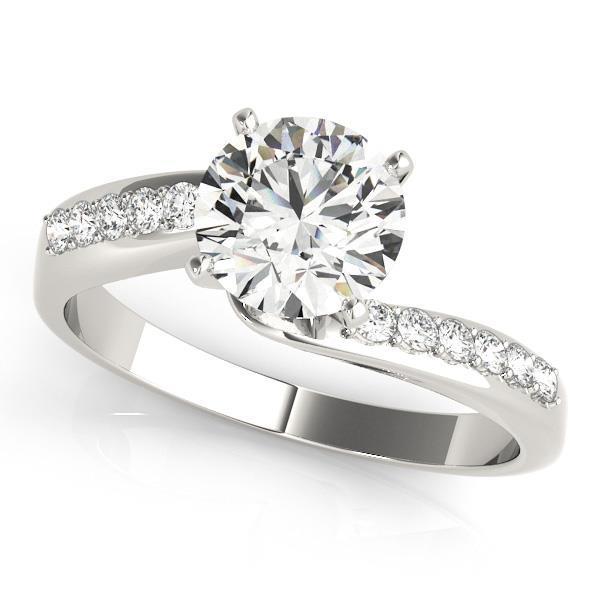 1.20 carats diamant rond bague de mariage bijoux solitaire avec des accents - HarryChadEnt.FR