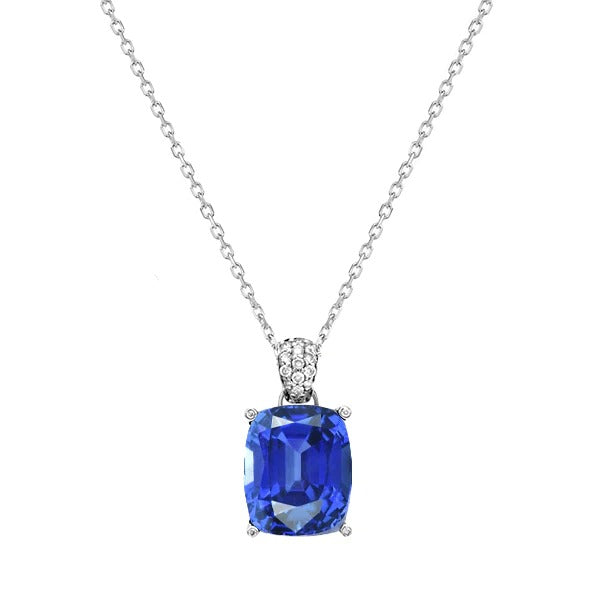 1.25 quilates Ovale Gemstone Pendentif & Diamant Rond Avec Chaîne