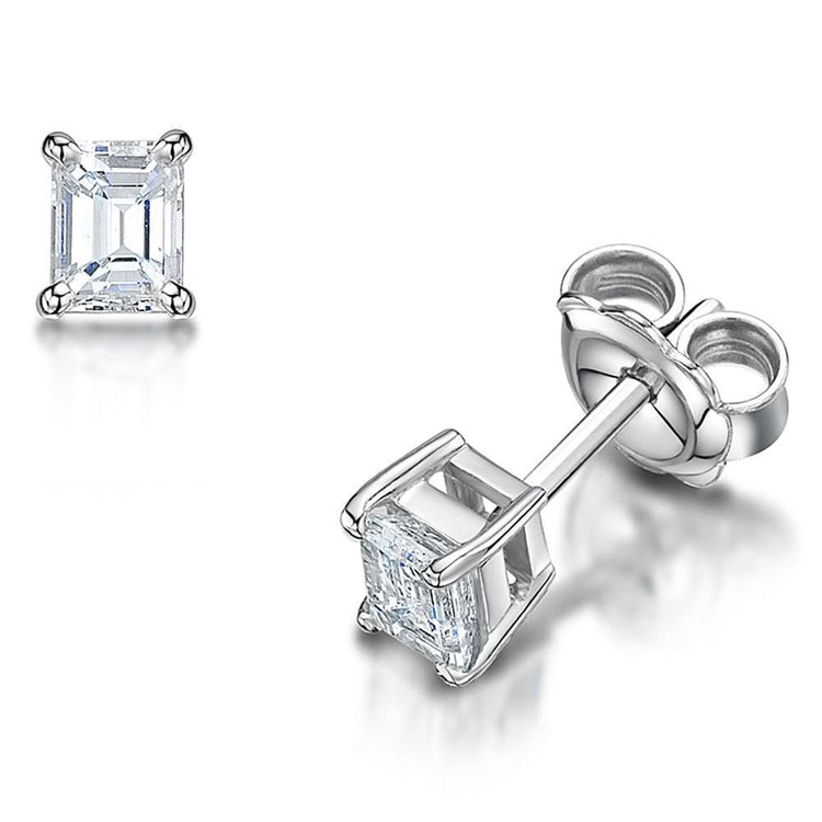 1.50 carats serti de griffes diamant taille émeraude boucles d'oreilles bijoux en or - HarryChadEnt.FR