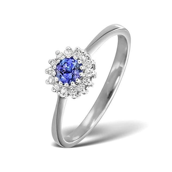 1.65 Ct Tanzanite Et Diamant Fleur Style Bague De Mariage Or Blanc 14K - HarryChadEnt.FR