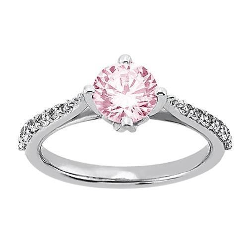 1.91 carat rond rose saphir bague de mariage blanc pierre précieuse - HarryChadEnt.FR