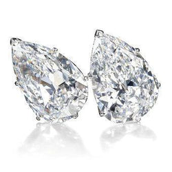 2 carats. Clous d'Oreilles Fine Joaillerie Or Diamant Taille Poire