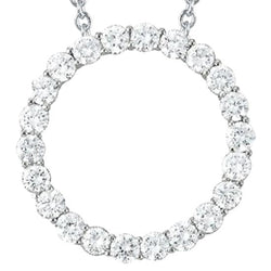 2 cts. Collier Pendentif Cercle d'Amour Diamant Sans Chaîne Or 14K