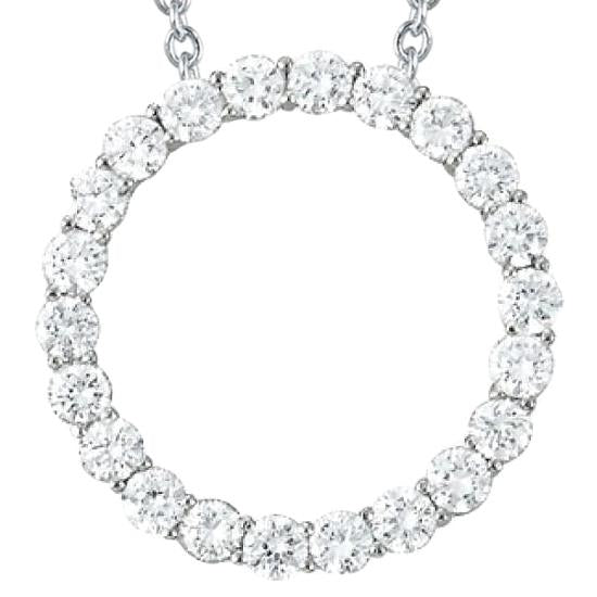2 cts. Collier Pendentif Cercle d'Amour Diamant Sans Chaîne Or 14K - HarryChadEnt.FR