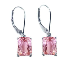 28 Ct Nouveau Rose Pink Kunzite Femmes pendante Boucles D'oreilles Or Blanc 14K