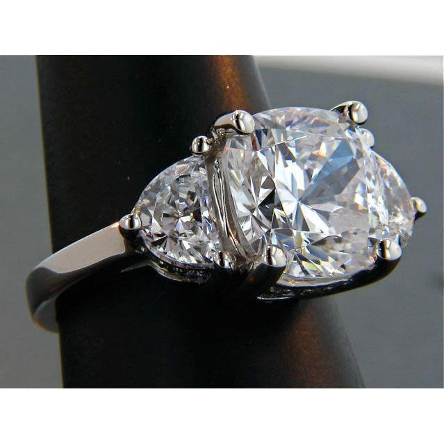 2.15 carats. Bague De Fiançailles Royale Diamant Coussin Demi Lune Or - HarryChadEnt.FR