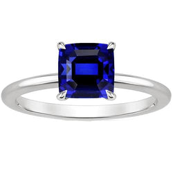 2.25 carats bague solitaire taille coussin sertie de griffes de saphir du Sri Lanka